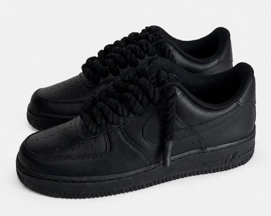 Nike Air Force 1 Custom Black 'Rope Laces'